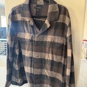Banana Republic Black and Tan Checkered Shirt